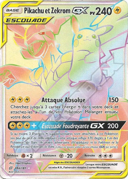 184/181 Pikachu et Zekrom-GX