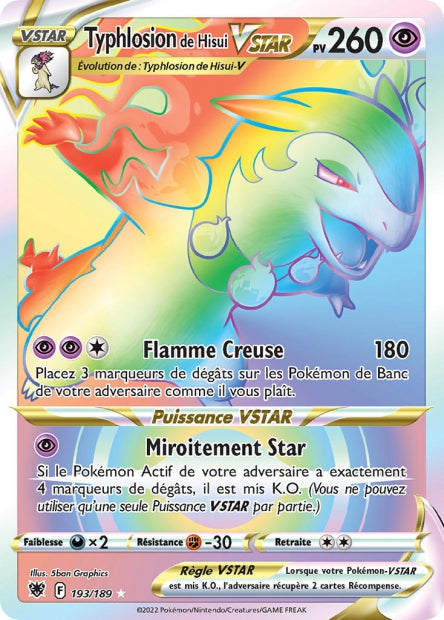 193/189 Typhlosion de Hisui Vstar Rainbow