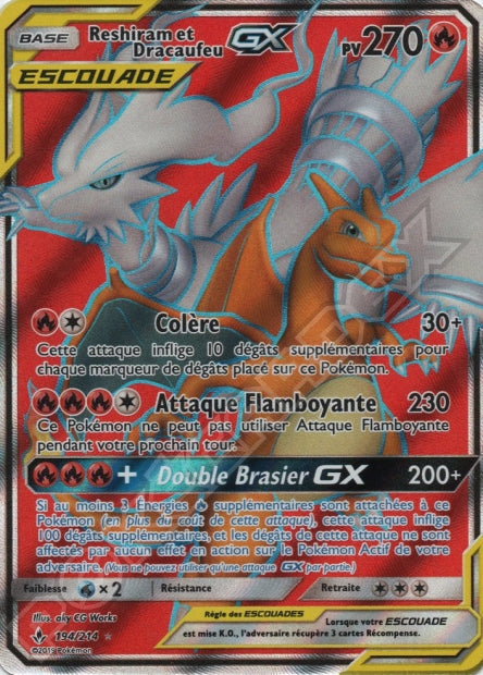 194/214 Reshiram et Dracaufeu-GX