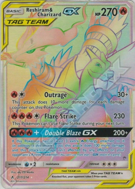 217/214 Reshiram et Dracaufeu-GX