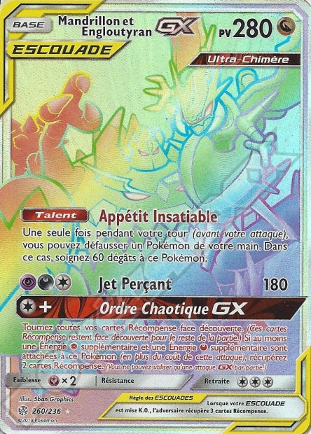 260/236 Mandrillon et Engloutyran-GX